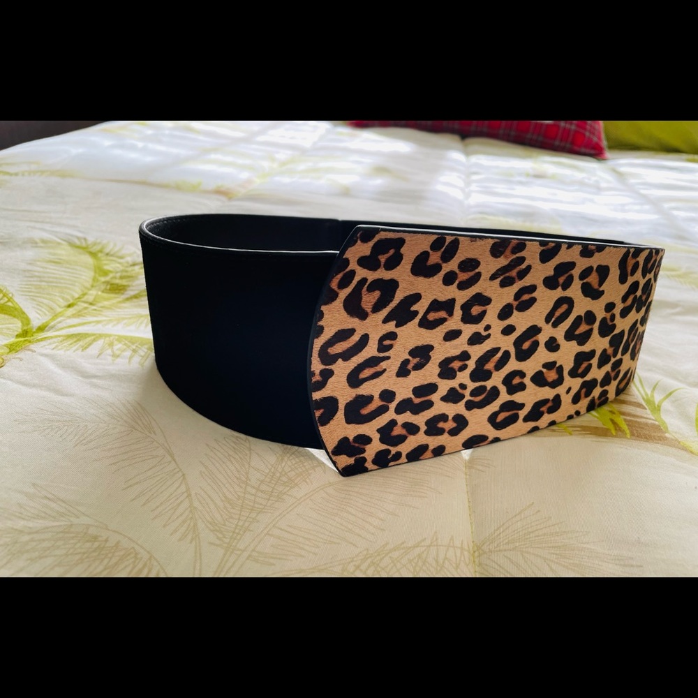 Via Spiga genuine leather Leopard women belt size Small